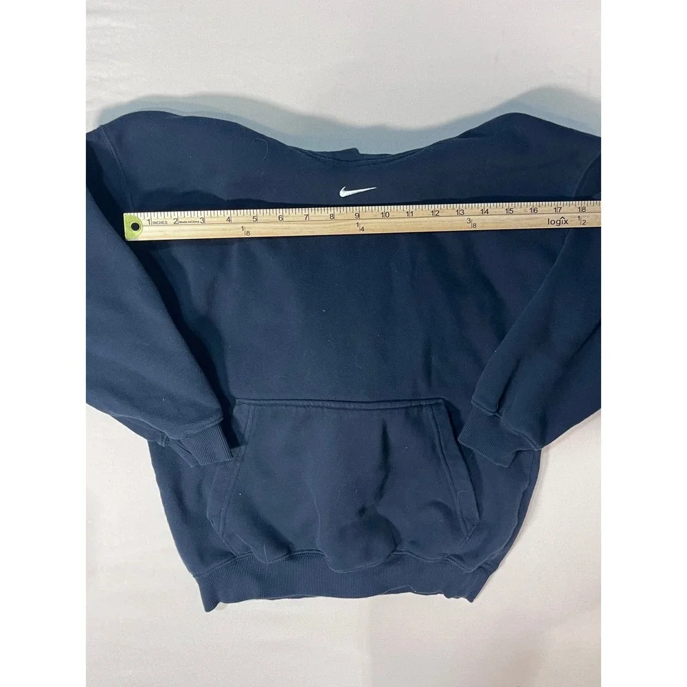 Nike Studio Fleece Oversized Hoodie Navy Blue Embroidered Swoosh Small